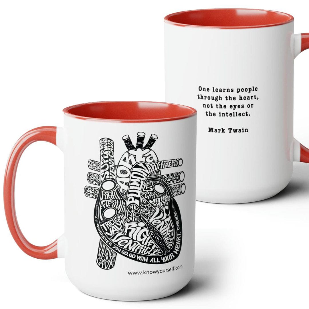 Anatomy Mug Set - Skull, Hand, Brain, And Heart - Red