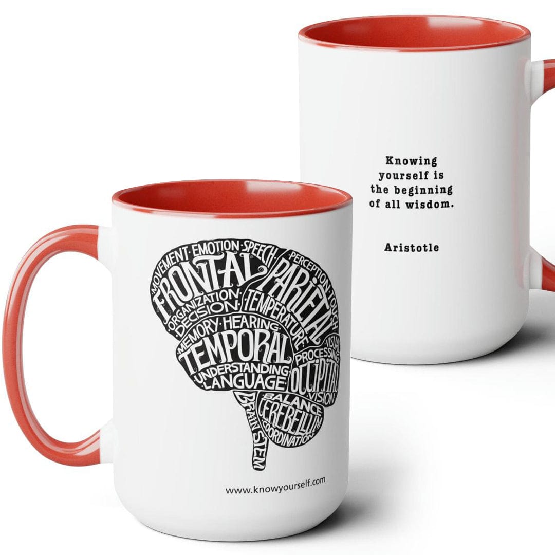 Anatomy Mug Set - Skull, Hand, Brain, And Heart - Red