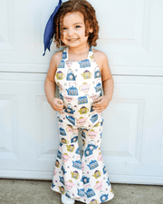Andi Pleated Bell Bottom Jumpsuit - Tea Time