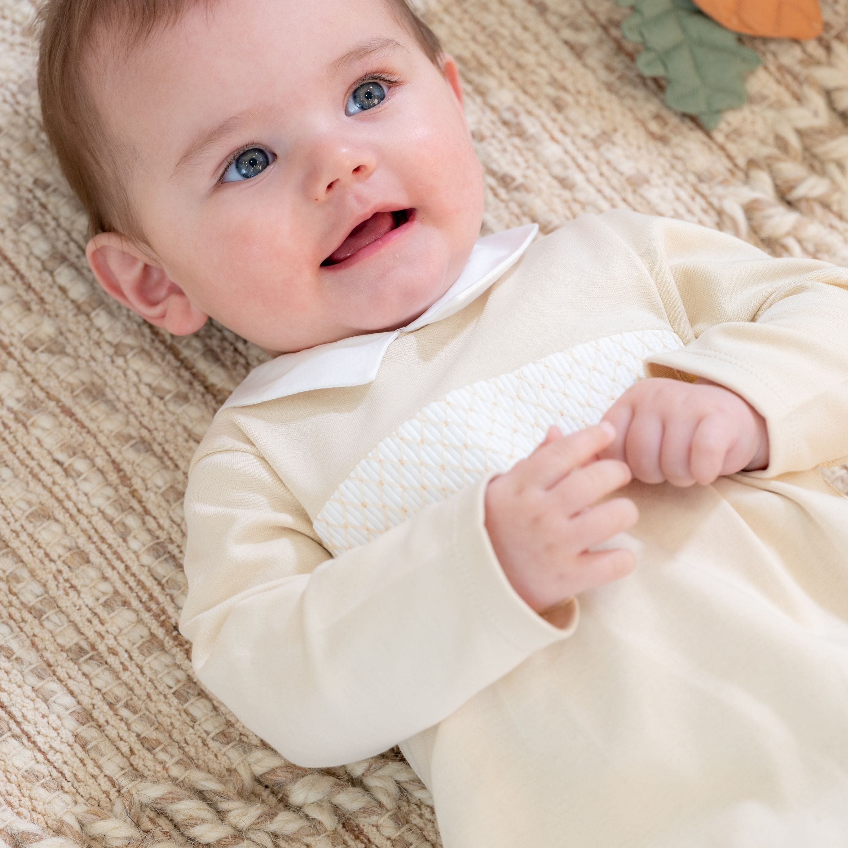 Andy | Boys Beige Organic Cotton All-in-one