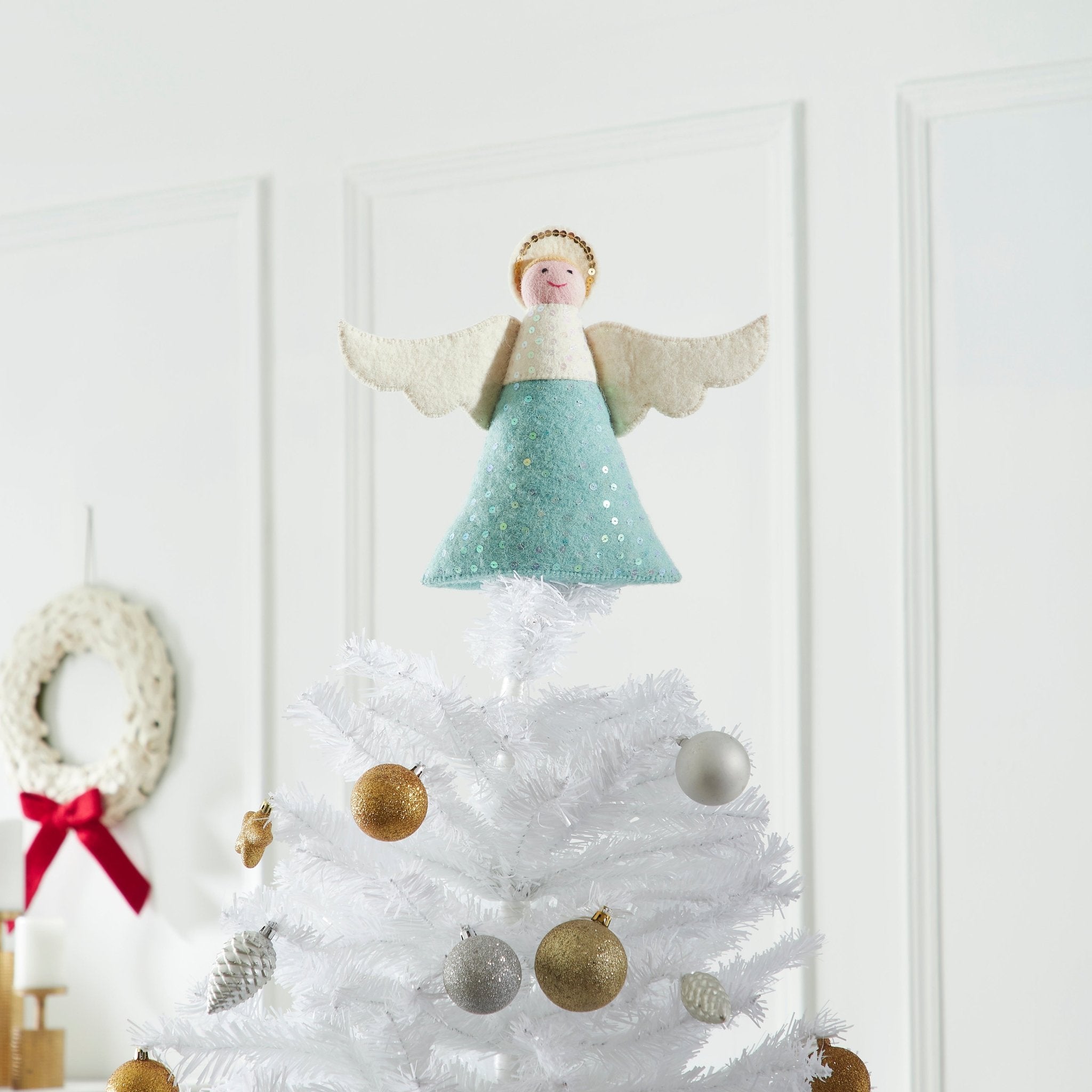 Handmade Blue Angel Christmas Tree Topper