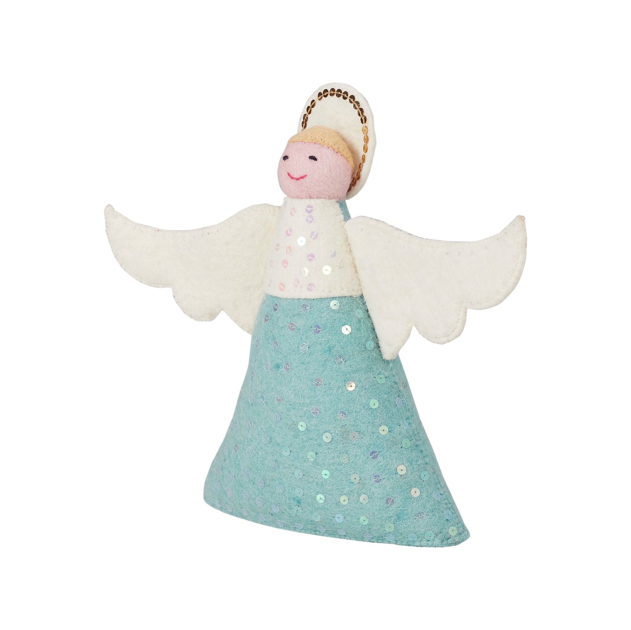 Handmade Blue Angel Christmas Tree Topper