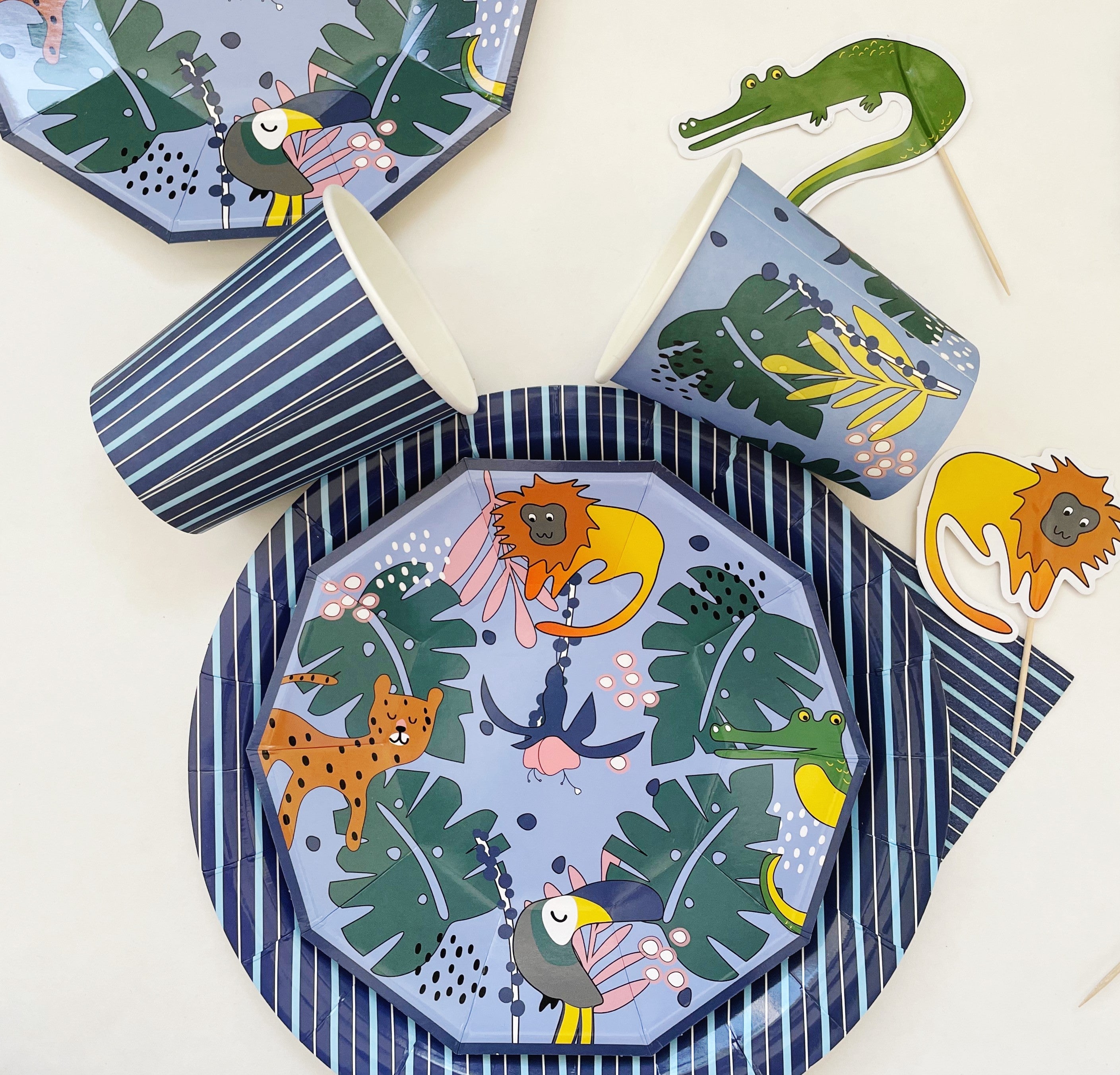 Tropical Animals Small Plates (set Of 8)