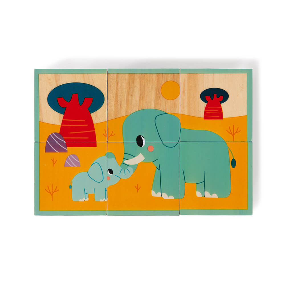 Wwf® 6 Wooden Animal Blocks Puzzle