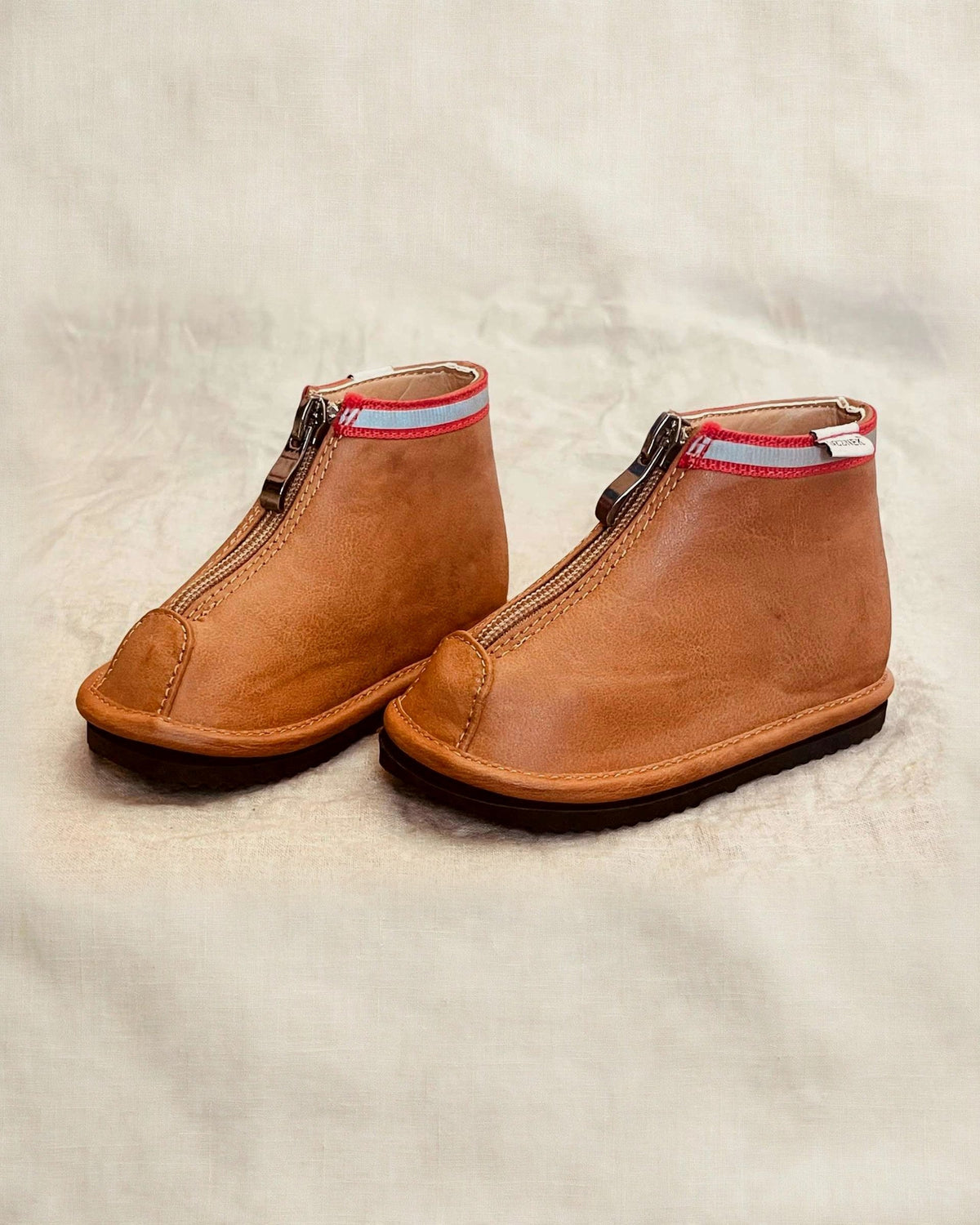 Stylish & Easy-on: Hand-stitched Brown Ankle Boots For Toddlers| Zipper Closure