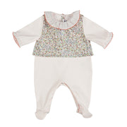 Anna | Girls Ivory Floral Organic Cotton All-in-one