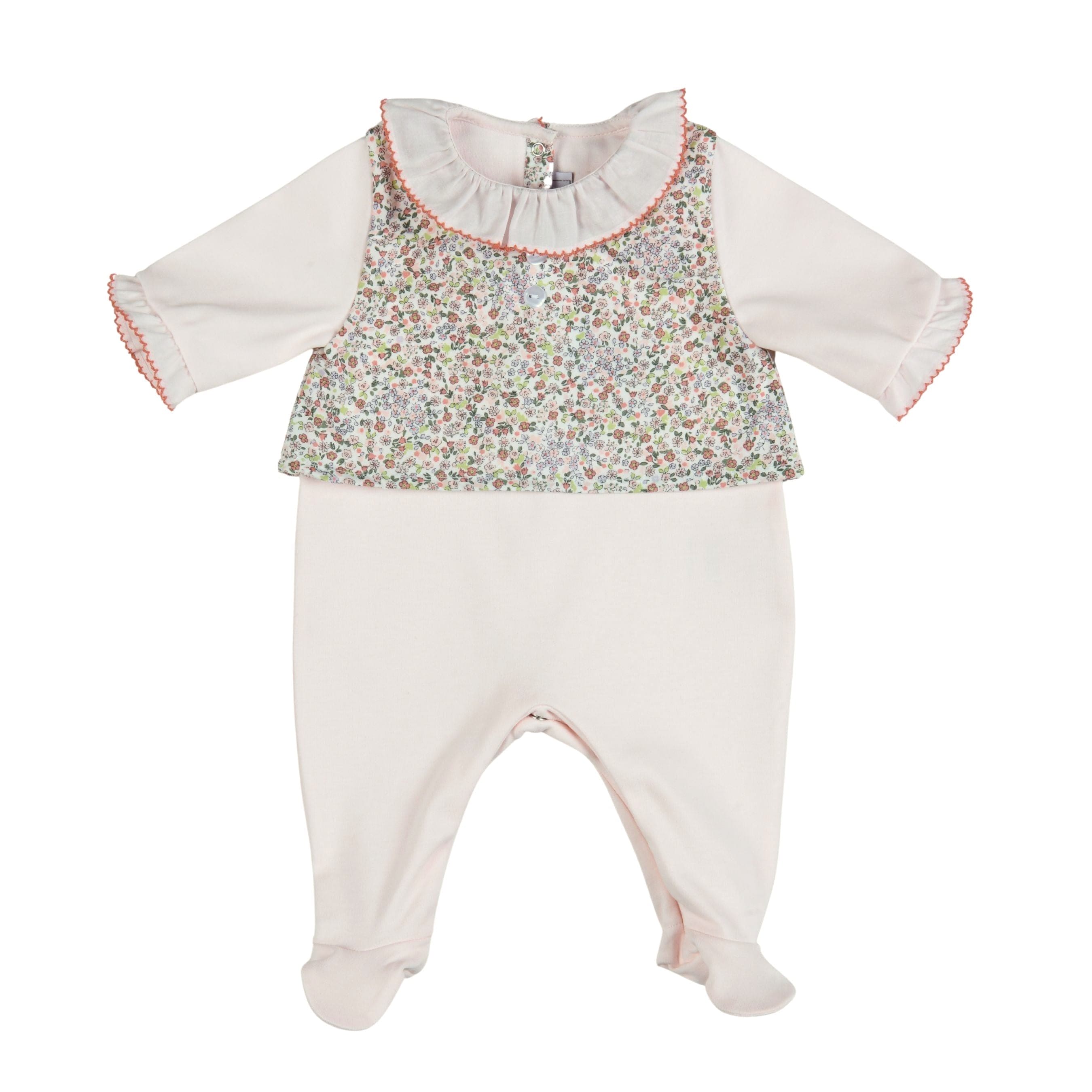 Anna | Girls Ivory Floral Organic Cotton All-in-one