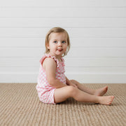 Pink Checks Flutter Tank & Shorts