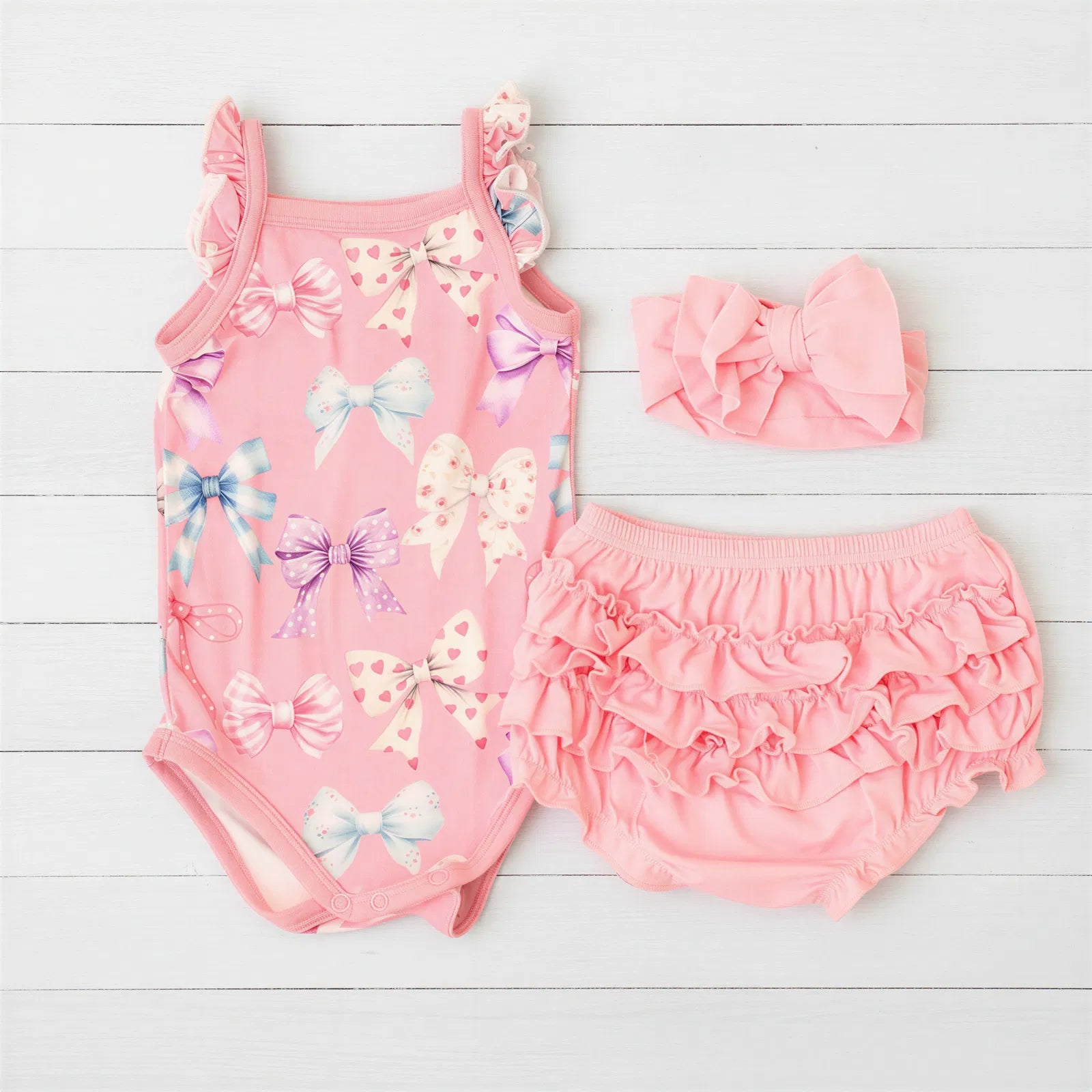 Twinkle Ties Ruffle Bloomer Set