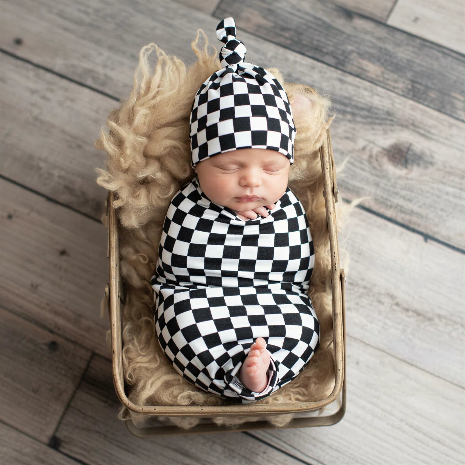 Charcoal Checks Swaddle