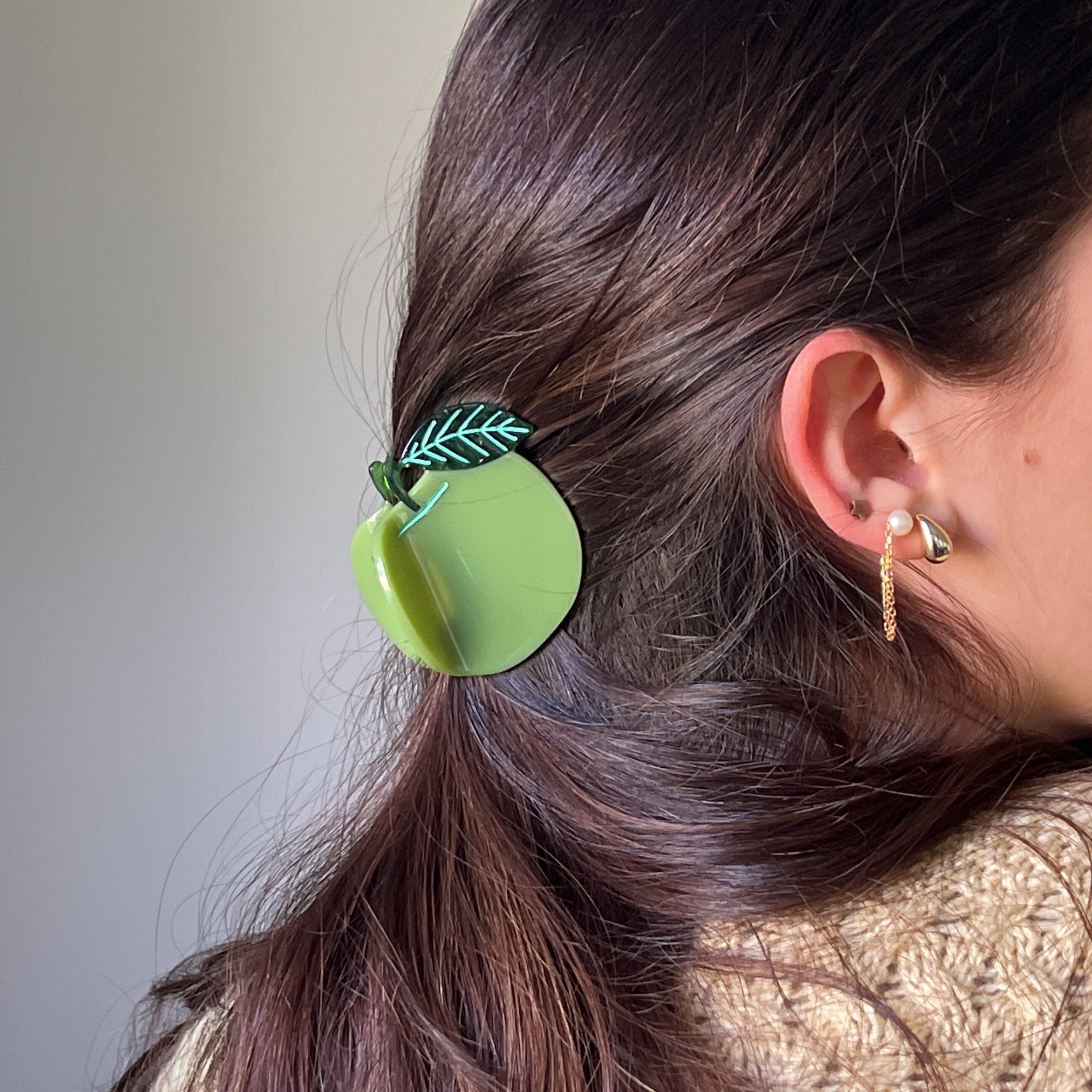 Midi Apple Hair Claw Clip