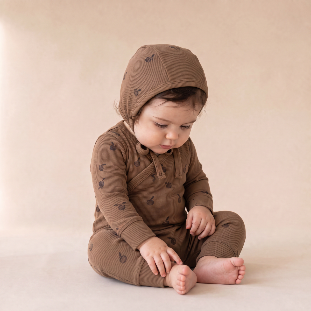 Organic Kimono Onesie & Pants Set - Apple