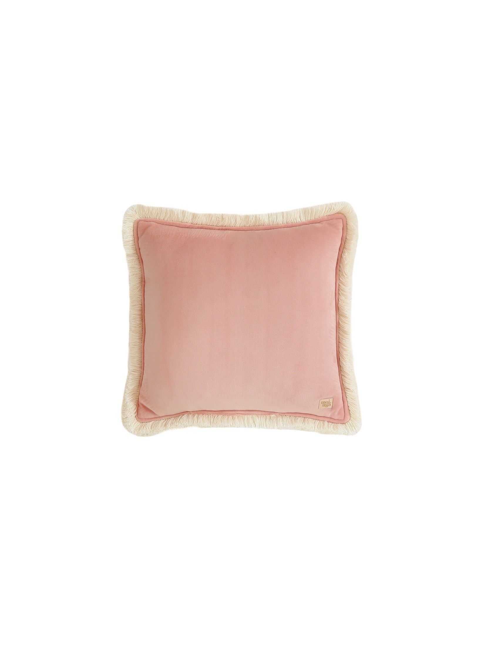 Soft Velvet Apricot - Pillow With Fringe