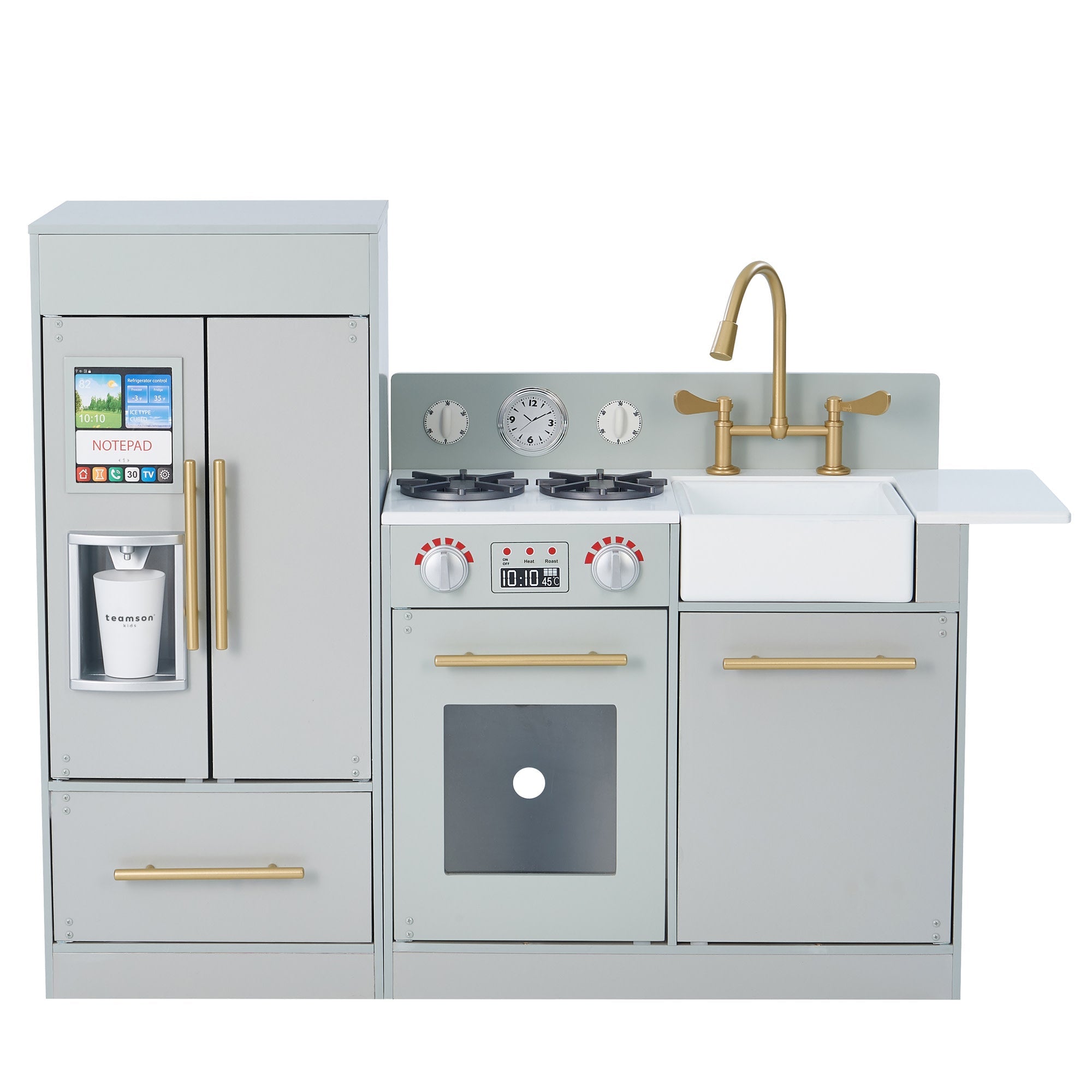 Little Chef Charlotte Modern Play Kitchen, Silver Gray/gold