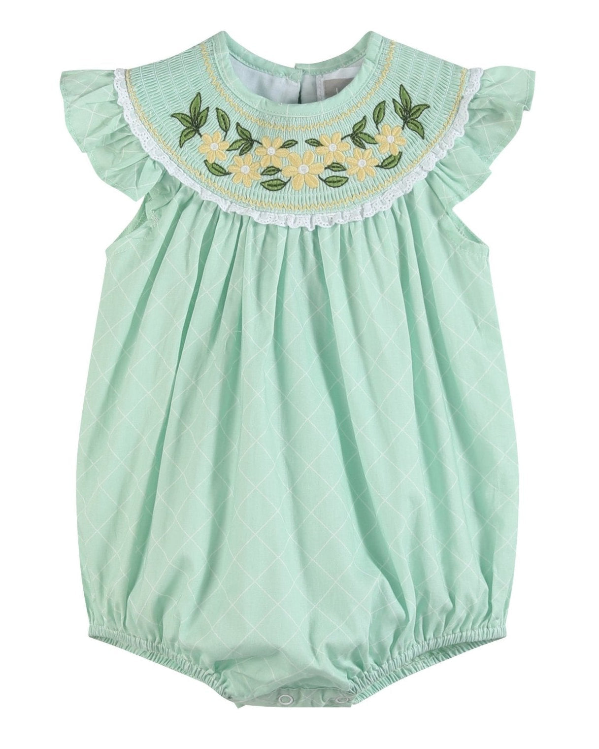 Aqua Daisy Smocked Romper