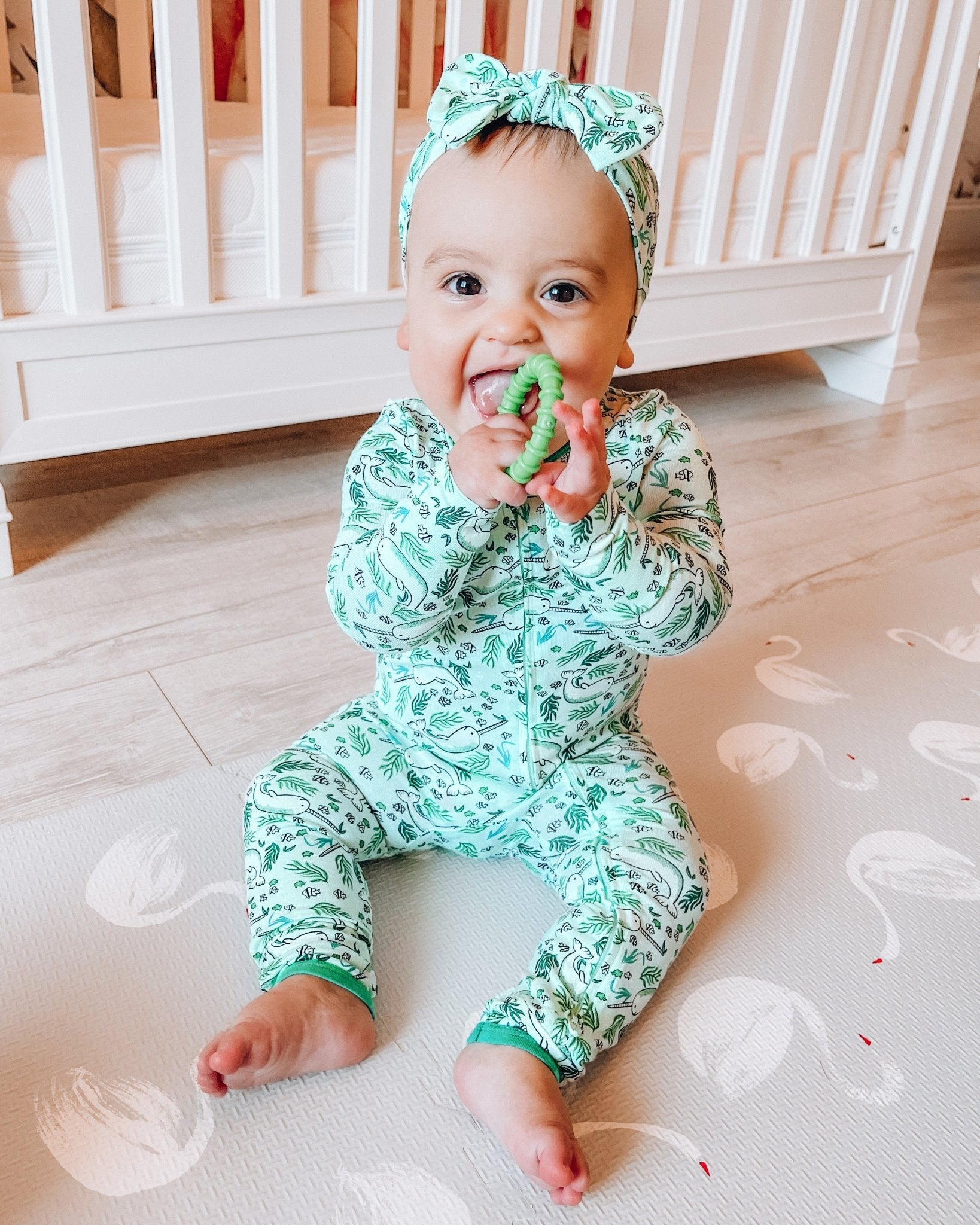 Aquamarine Narwhals Coverall (0-3t)