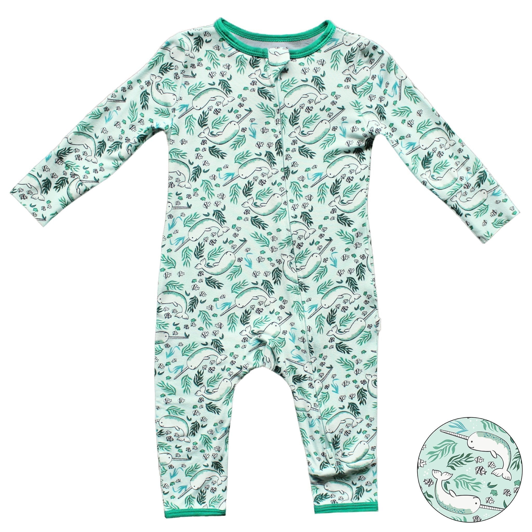 Aquamarine Narwhals Coverall (0-3t)