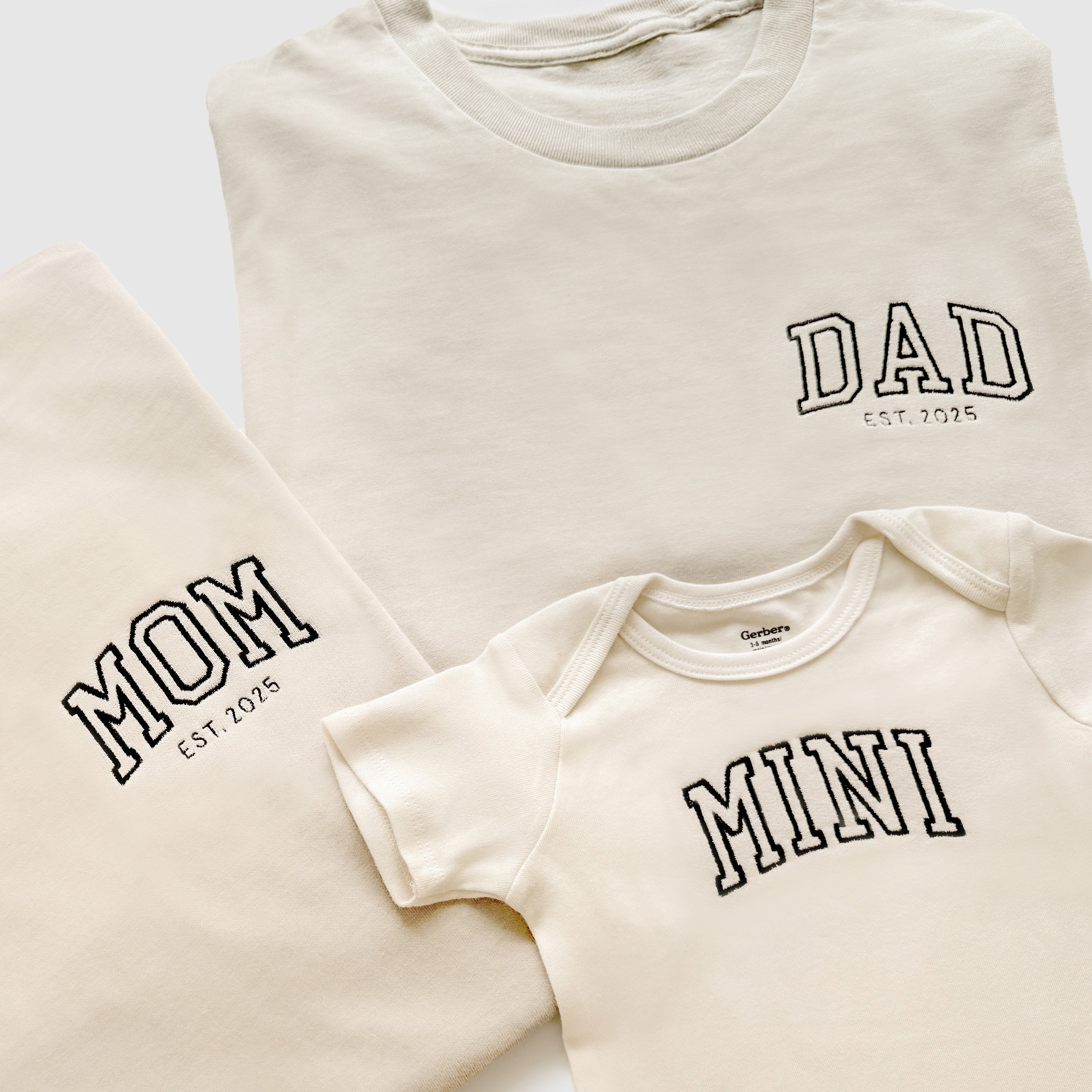 Personalized Embroidered Family Shirts | Mom, Dad & Mini Matching Shirts