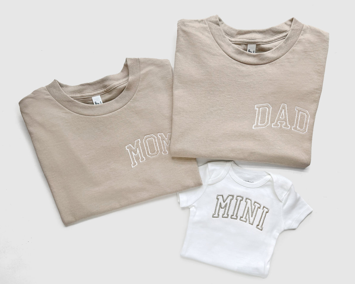 Personalized Embroidered Family Shirts | Mom, Dad & Mini Matching Shirts
