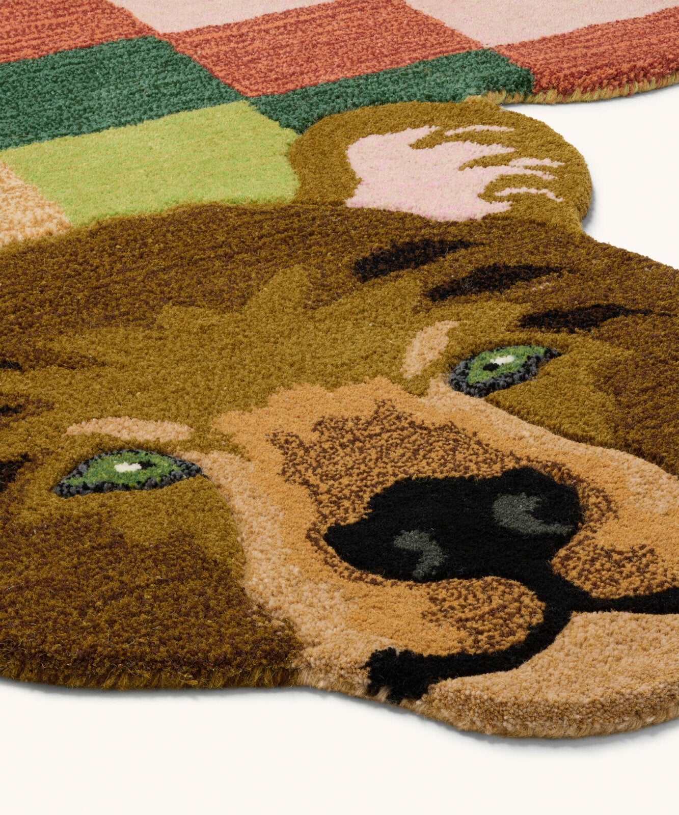 Archie Check Bear Rug Large