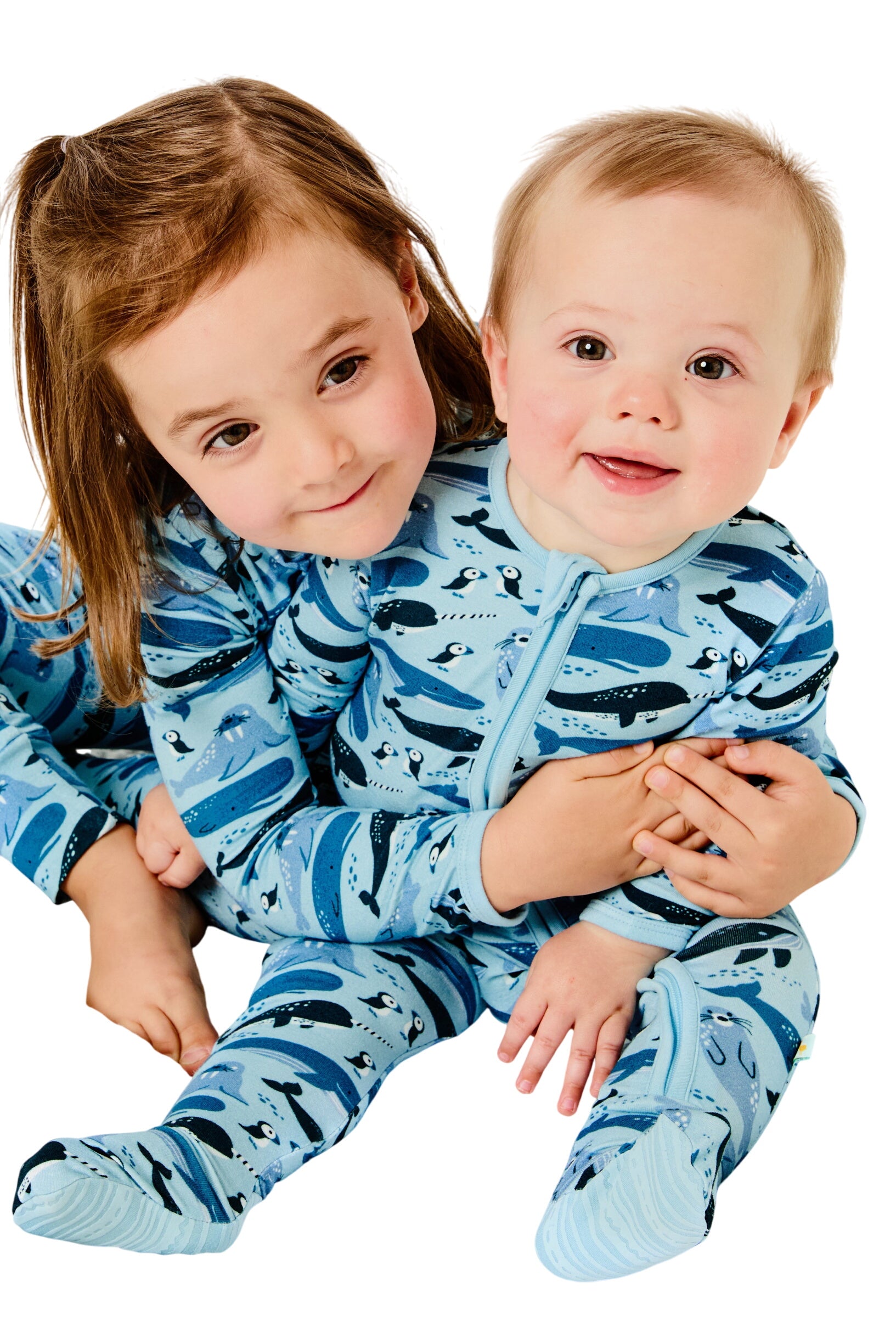 Soft & Stretchy Zipper Footie - Ocean Animals