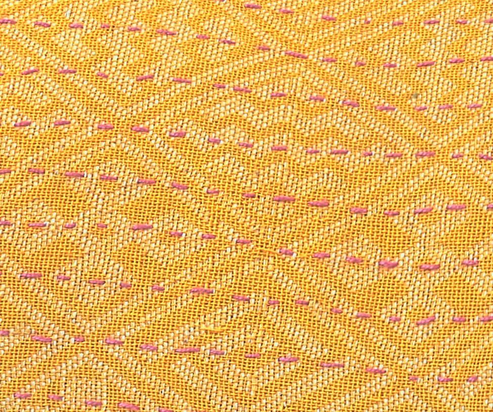 Artisan Hand Loomed Cotton Square Pillow - Yellow Diamond - 24"