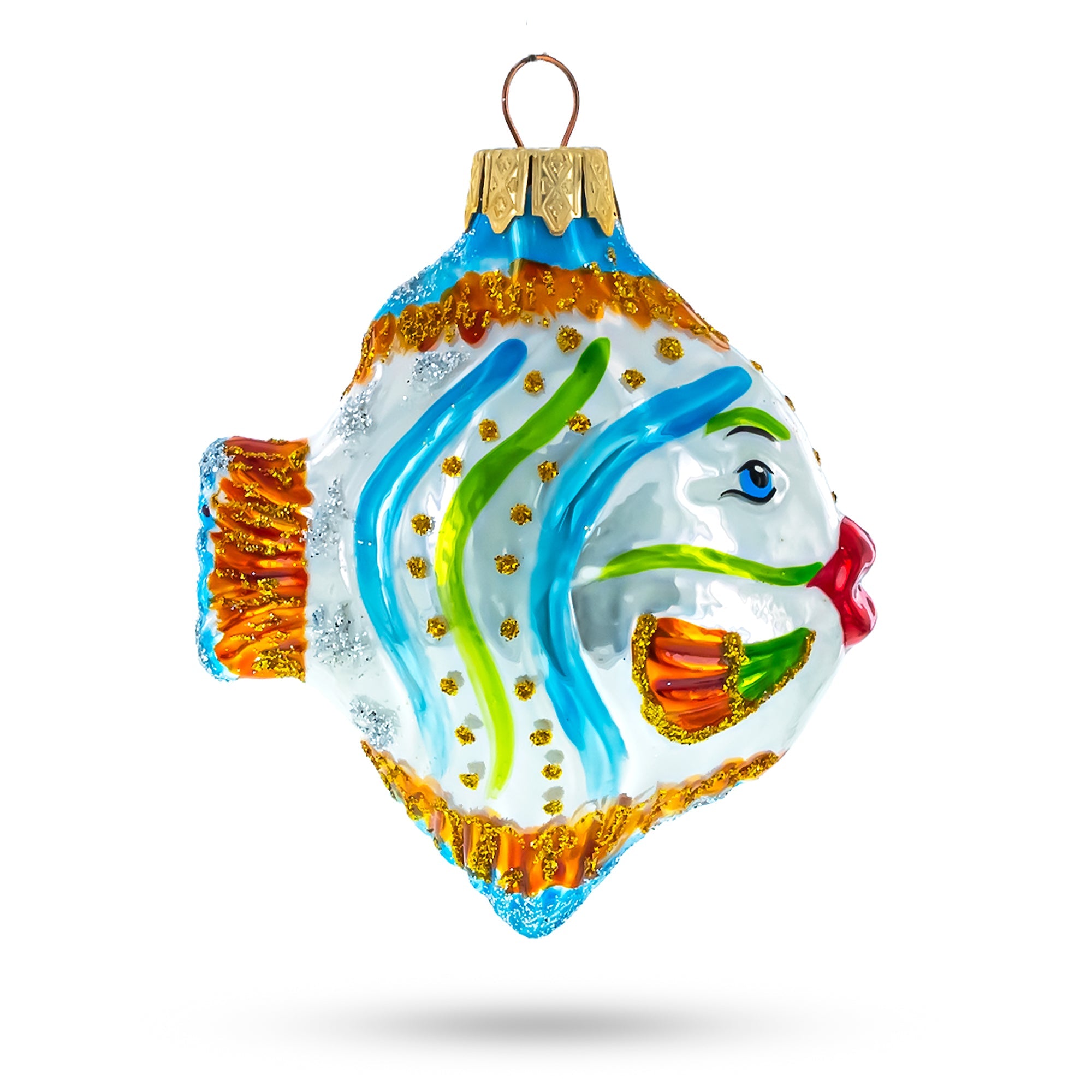 Coral Reef Fish Glass Christmas Ornament