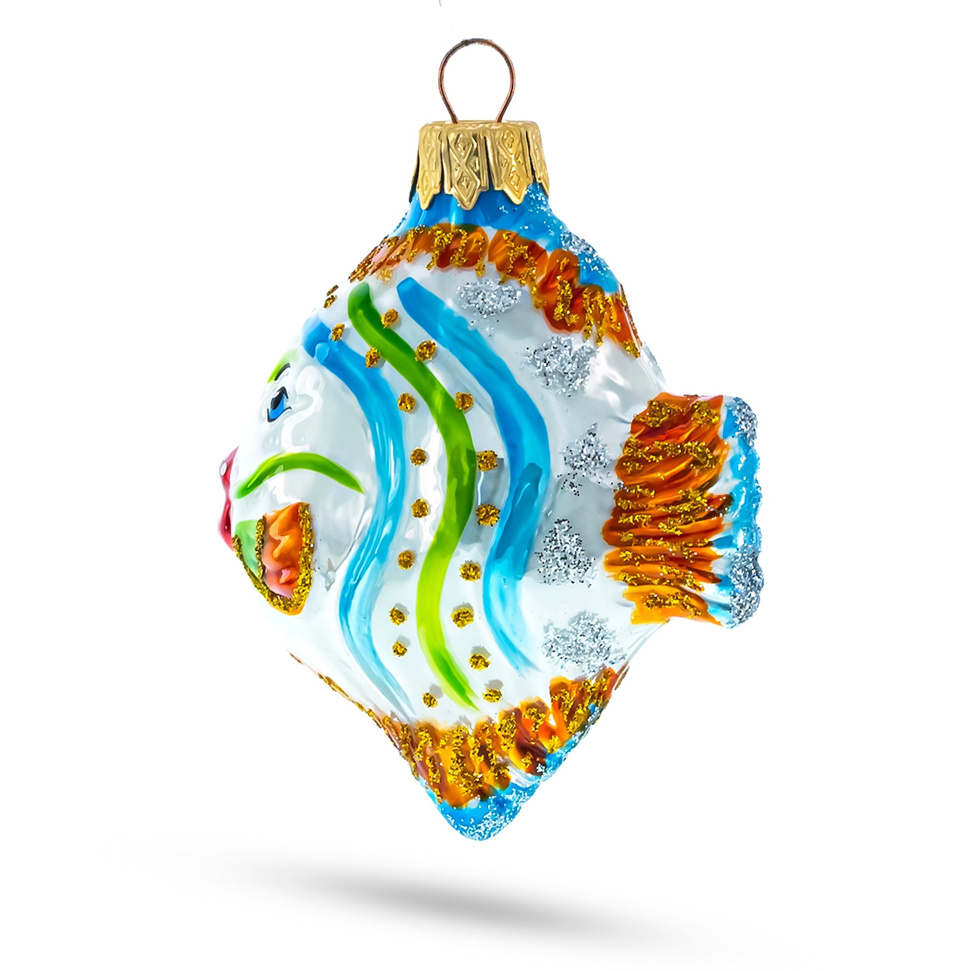 Coral Reef Fish Glass Christmas Ornament