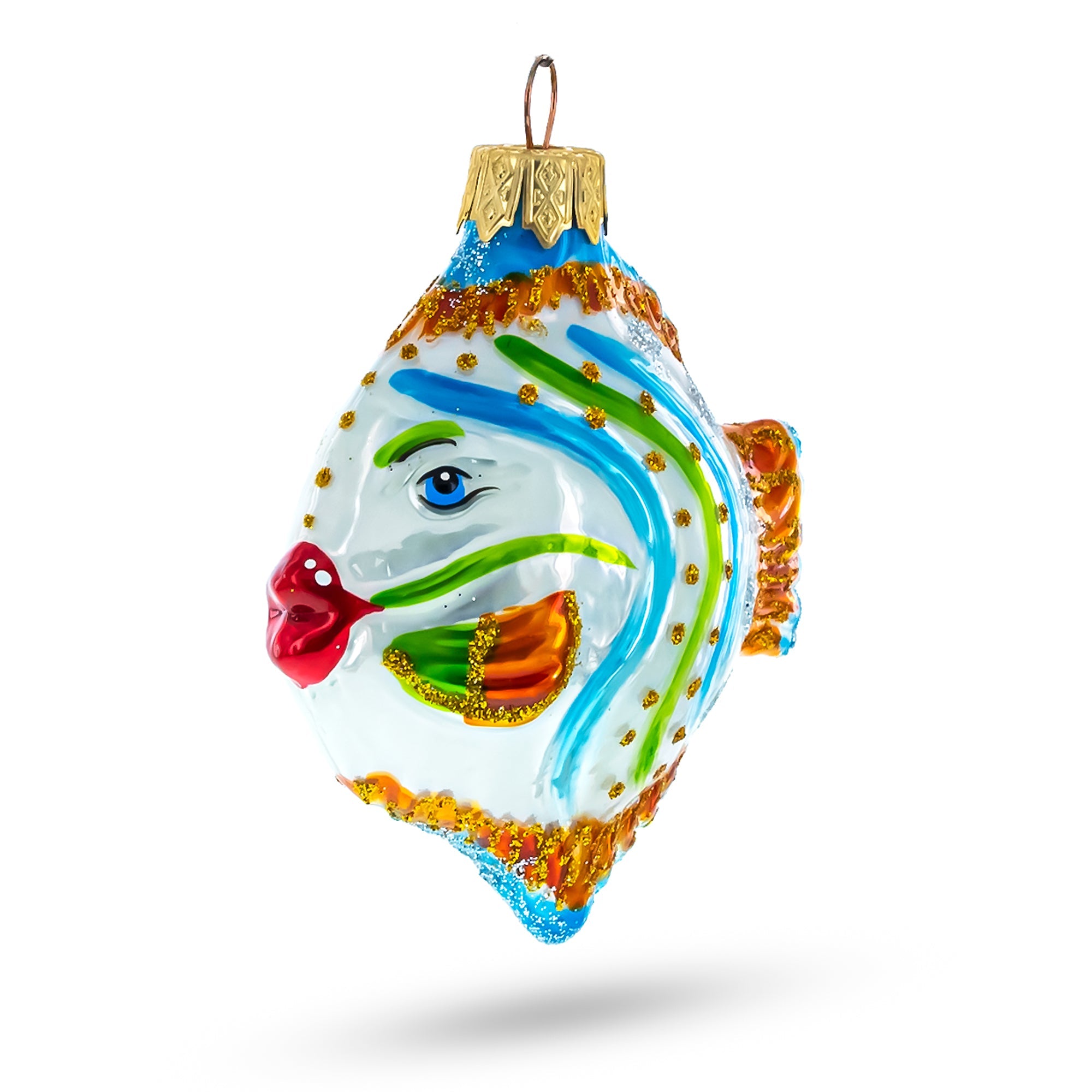 Coral Reef Fish Glass Christmas Ornament