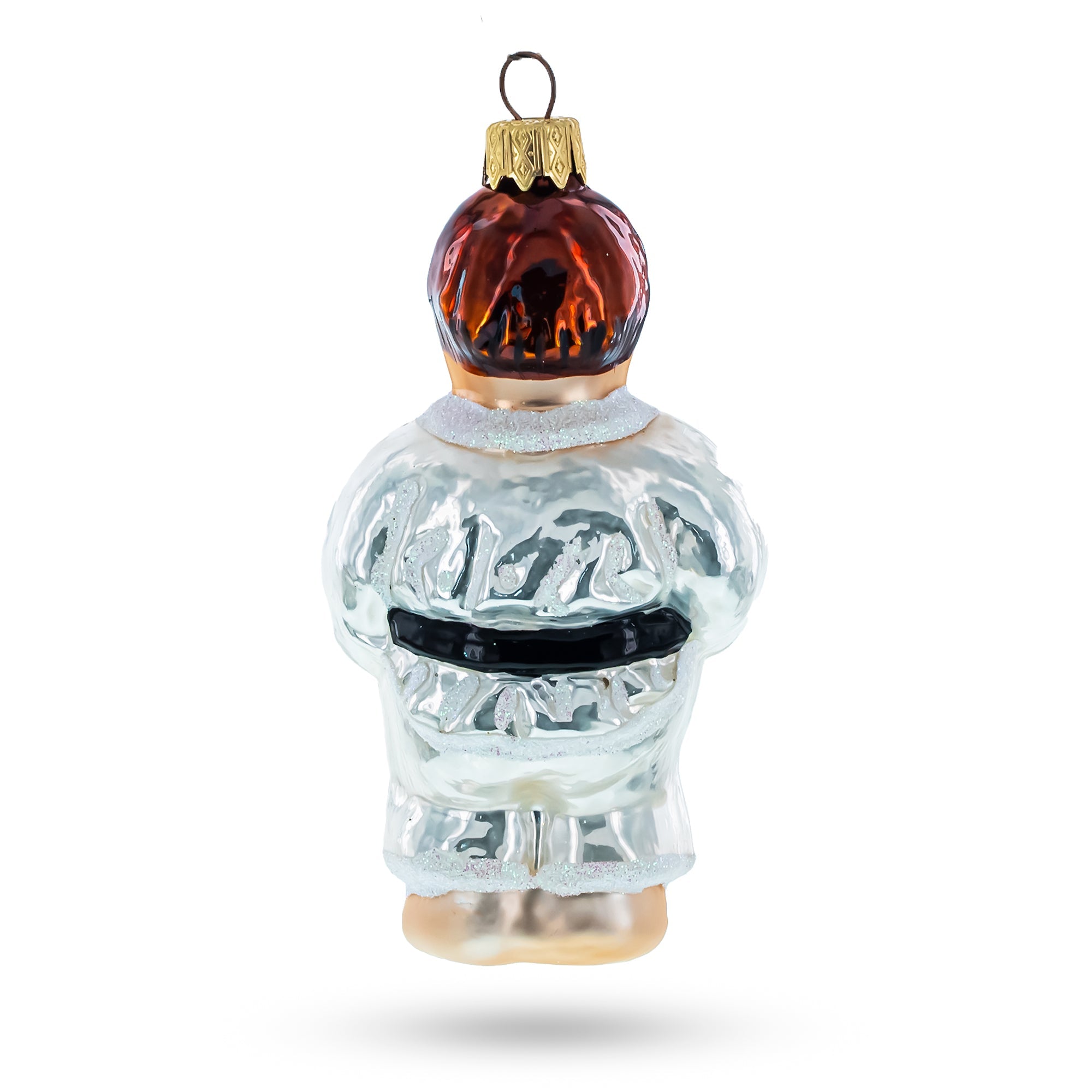 Martial Art Wrestler Glass Christmas Ornament