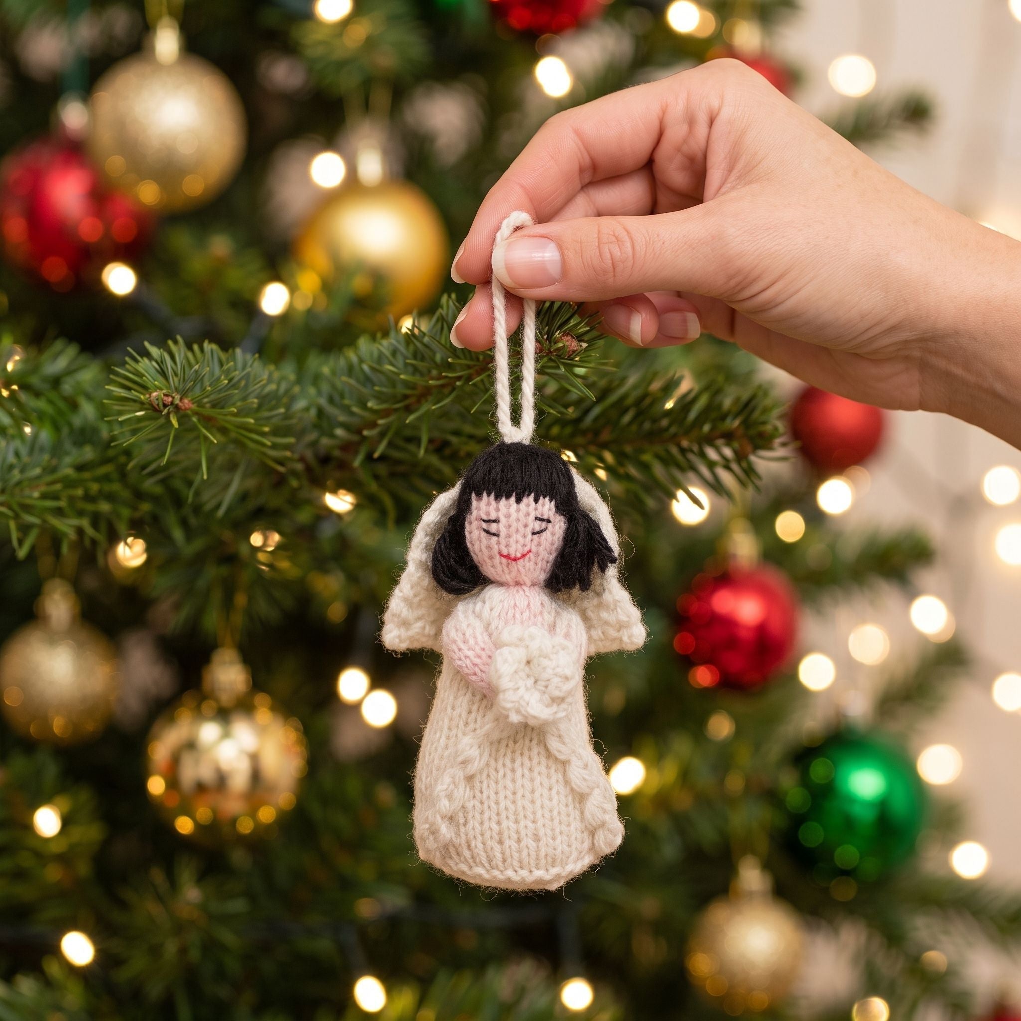 Asian Bride Hand Knit Wedding Ornament