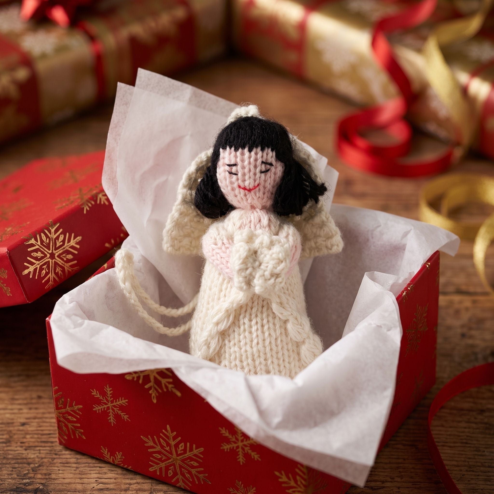 Asian Bride Hand Knit Wedding Ornament
