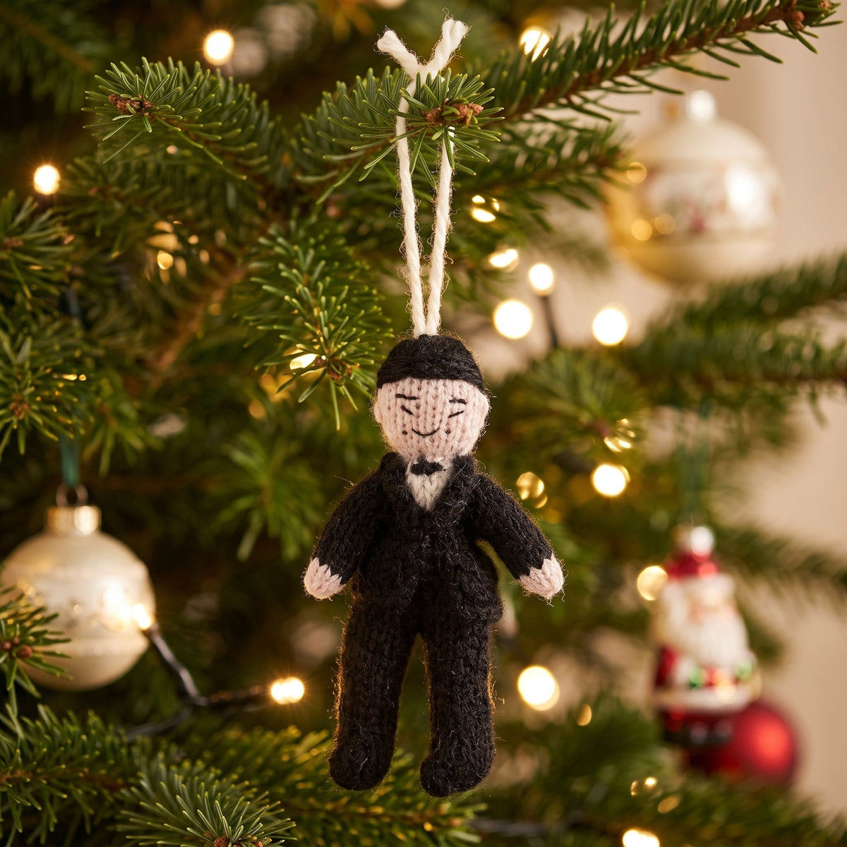 Asian Groom Hand Knit Wedding Ornament