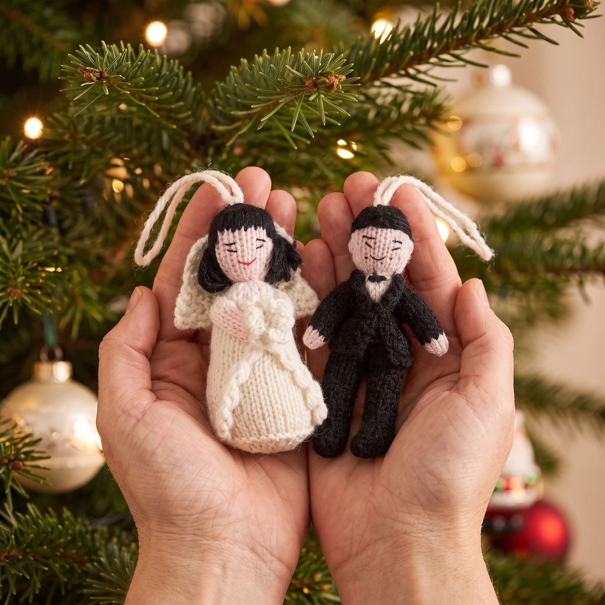 Asian Groom Hand Knit Wedding Ornament