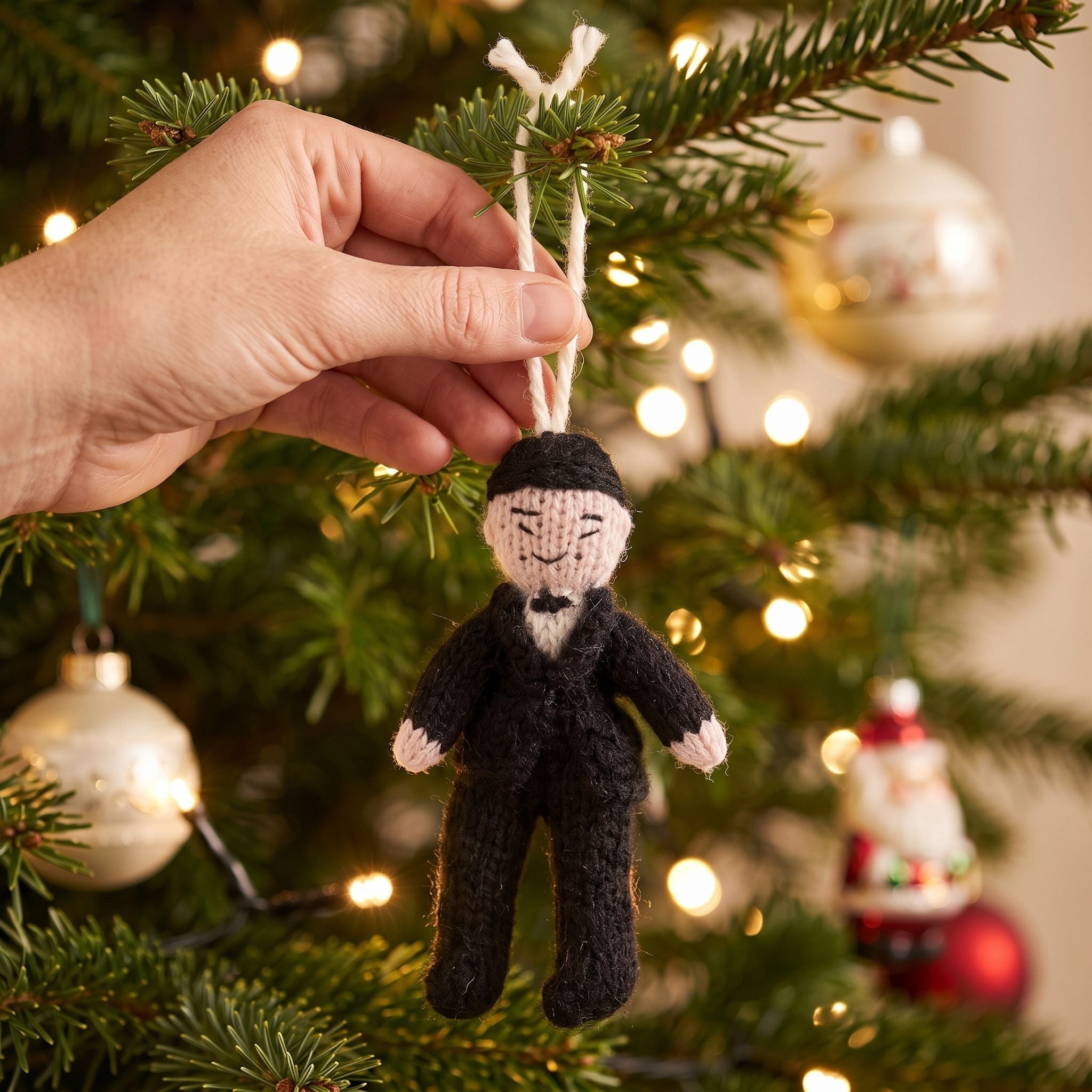 Asian Groom Hand Knit Wedding Ornament