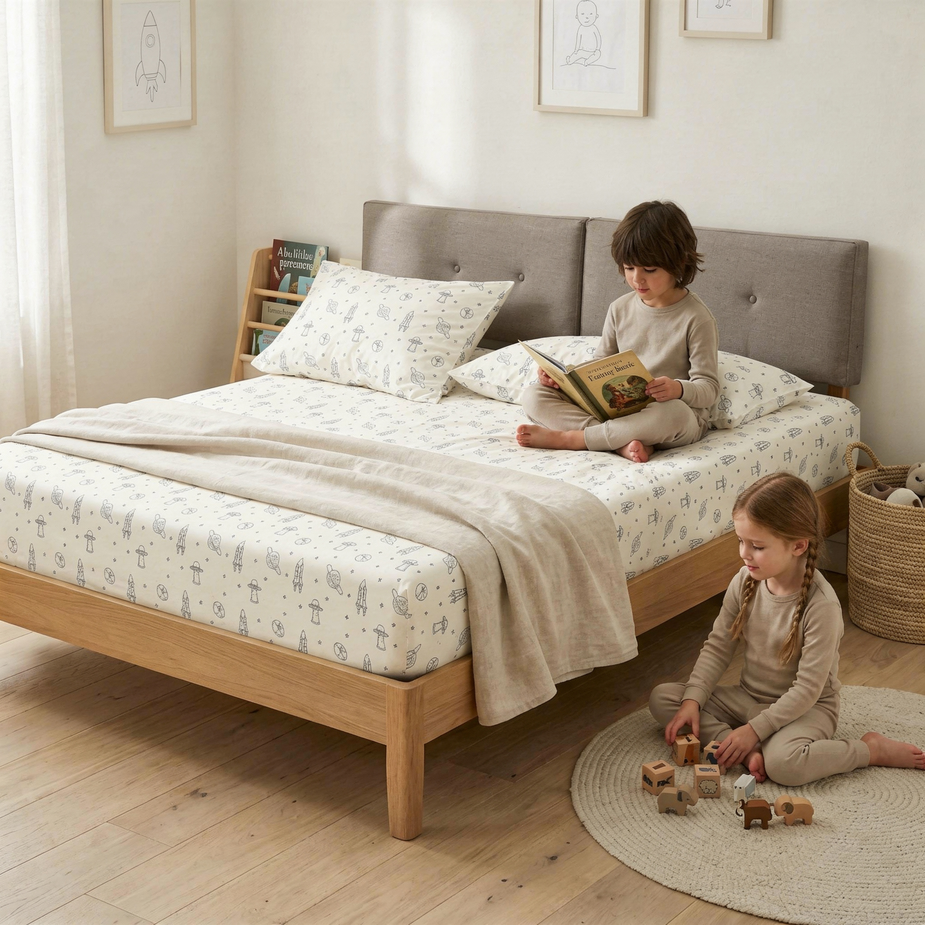 Organic Kids Fitted Sheet - Celestial