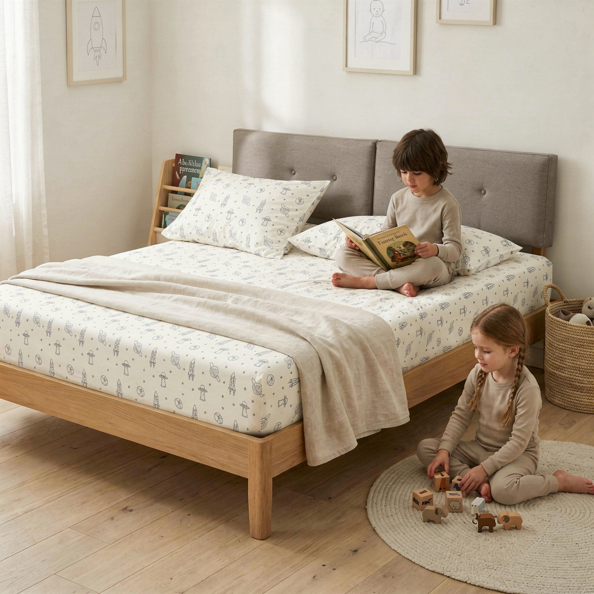 Organic Kids Fitted Sheet - Celestial