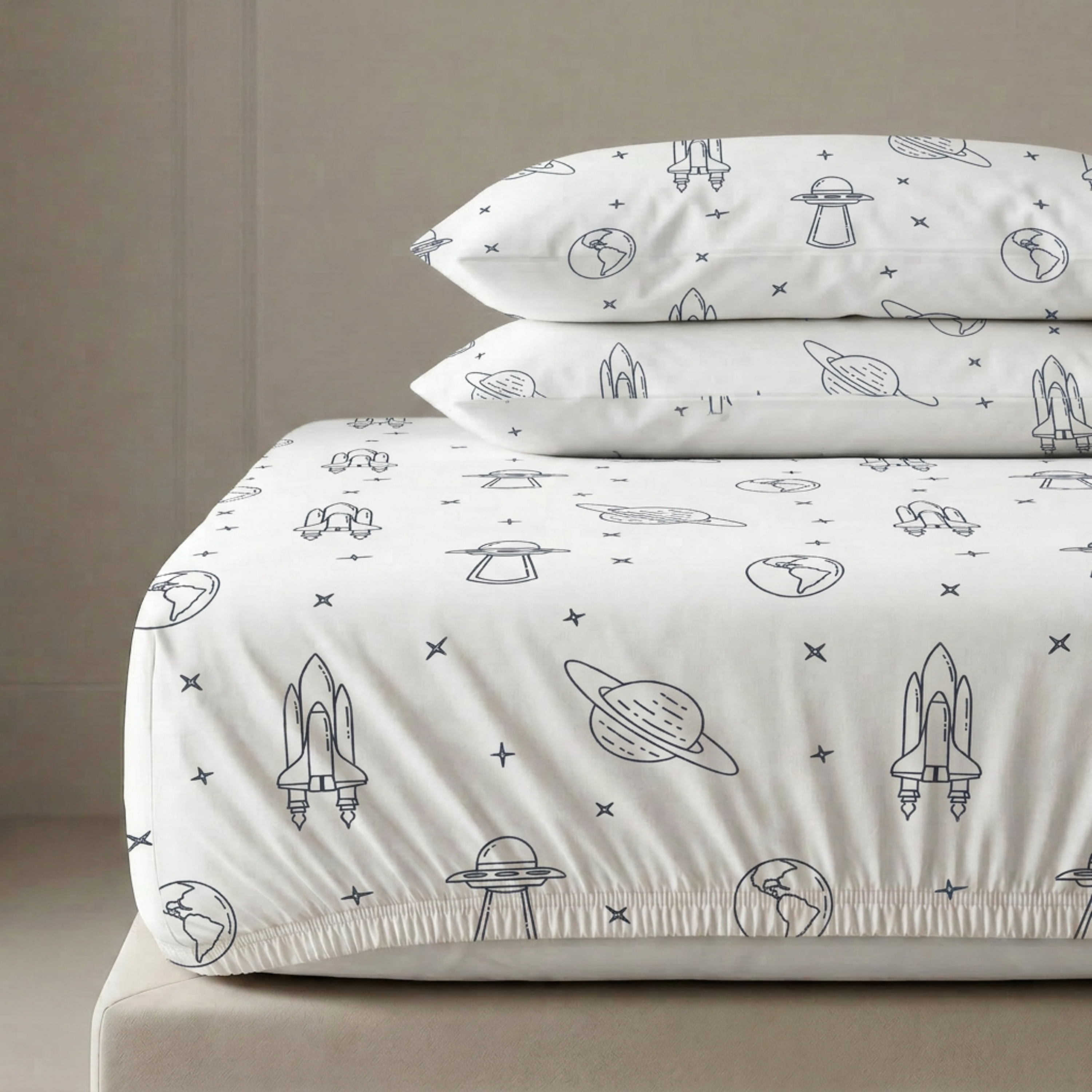 Organic Kids Fitted Sheet - Celestial