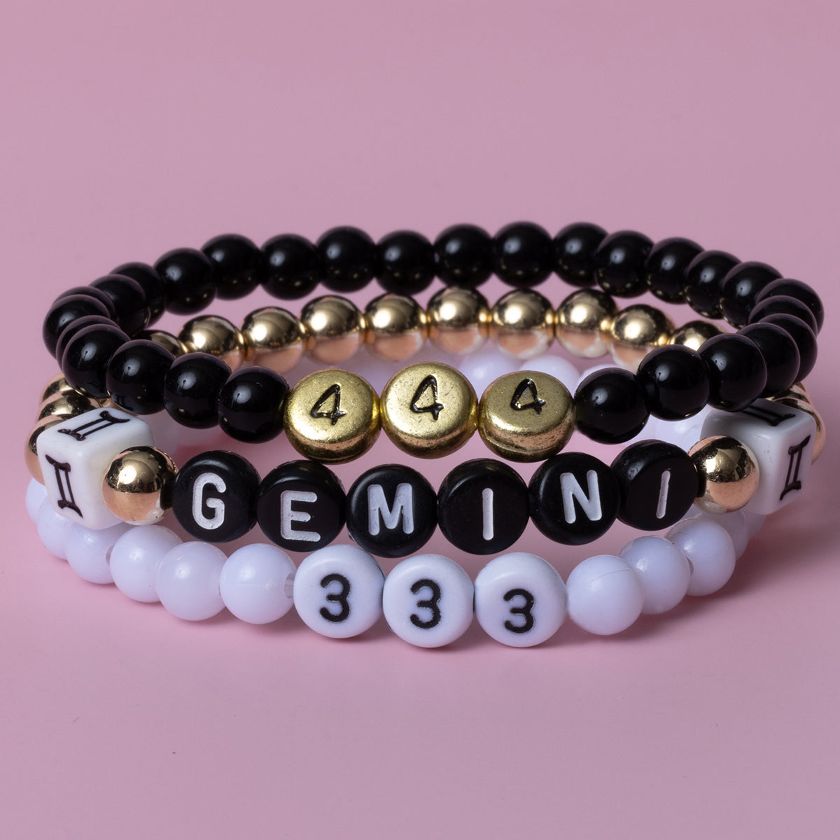 Number Astrology Zodiac Symbol Metallic Gold And Black Letter Bead Kit Box