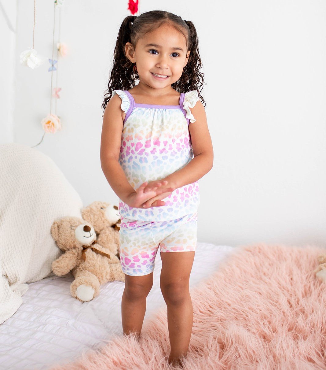 Rainbow Leopard Flutter Tank & Shorts