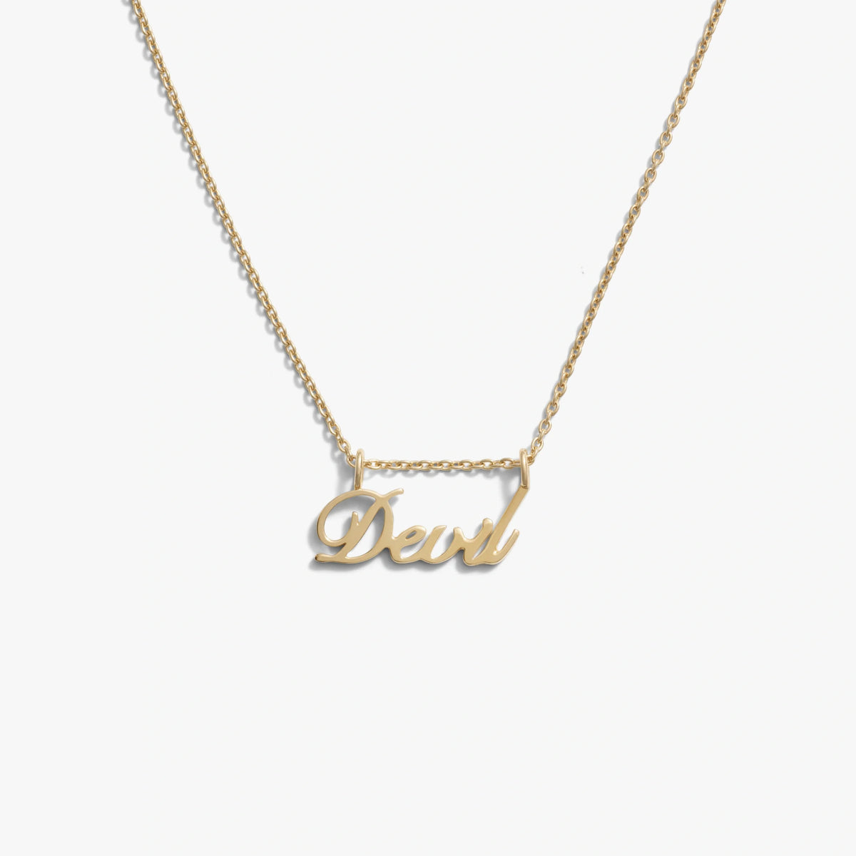 Devil Nameplate Necklace
