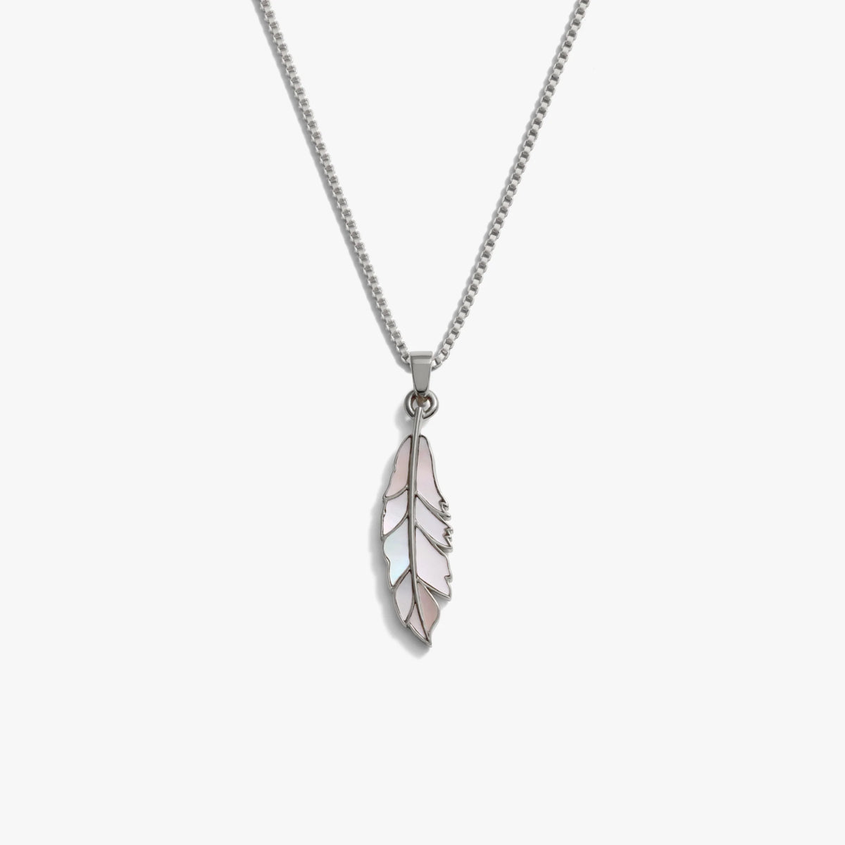 Mother Of Pearl Feather Necklace
