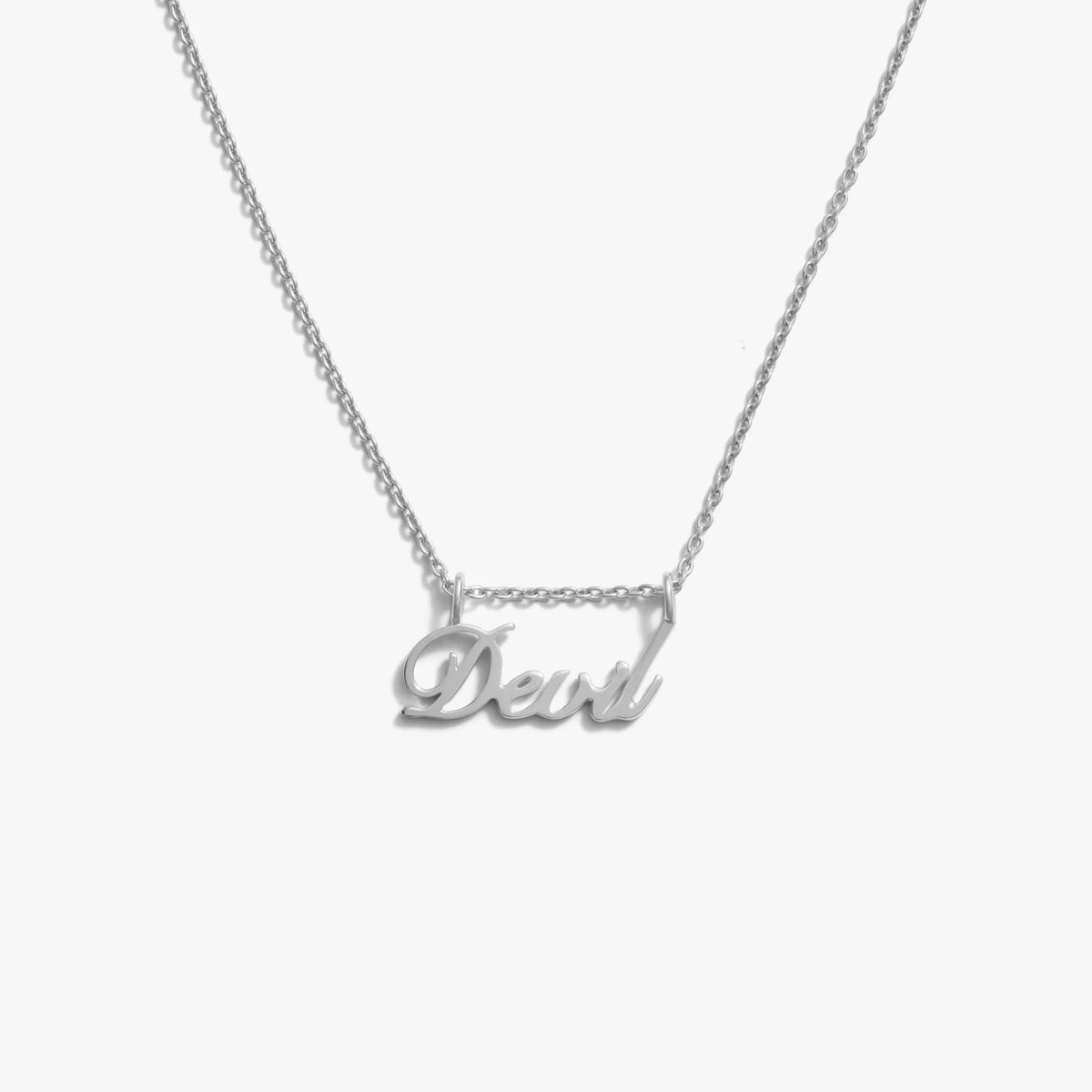 Devil Nameplate Necklace