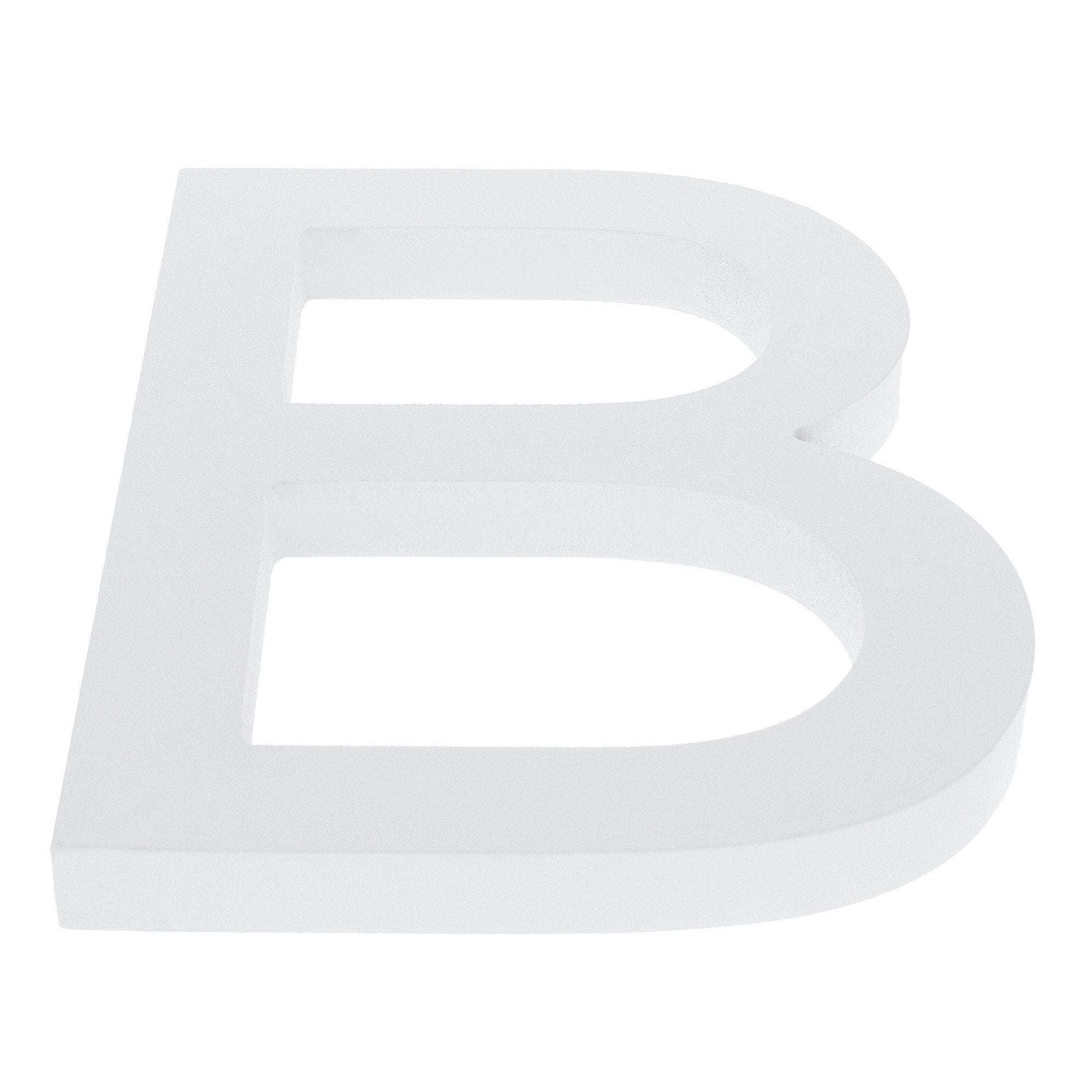 Arial Font White Painted Mdf Wood Letter B (6 Inches)