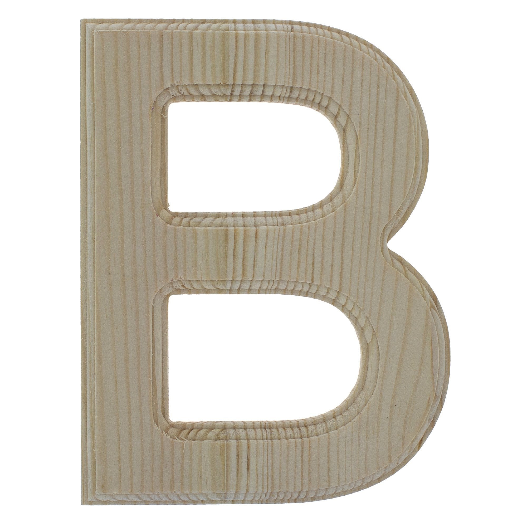 Unfinished Wooden Arial Font Letter B (6.25 Inches)