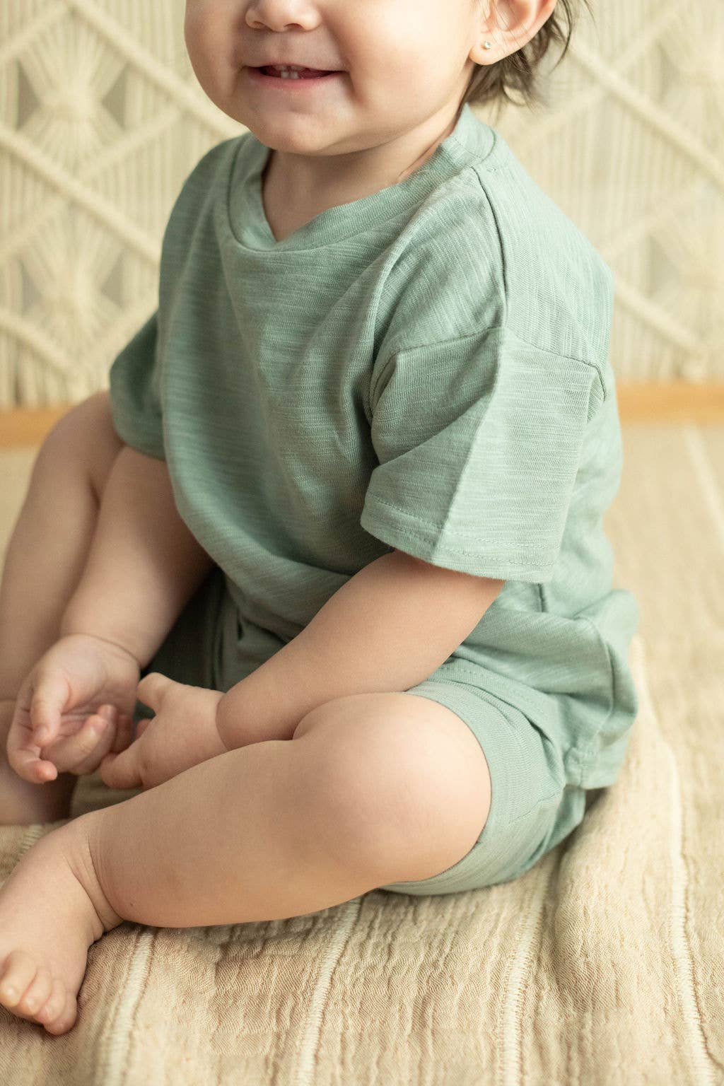 Emoji/smiley Face Short Sleeve Baby Lounge Set