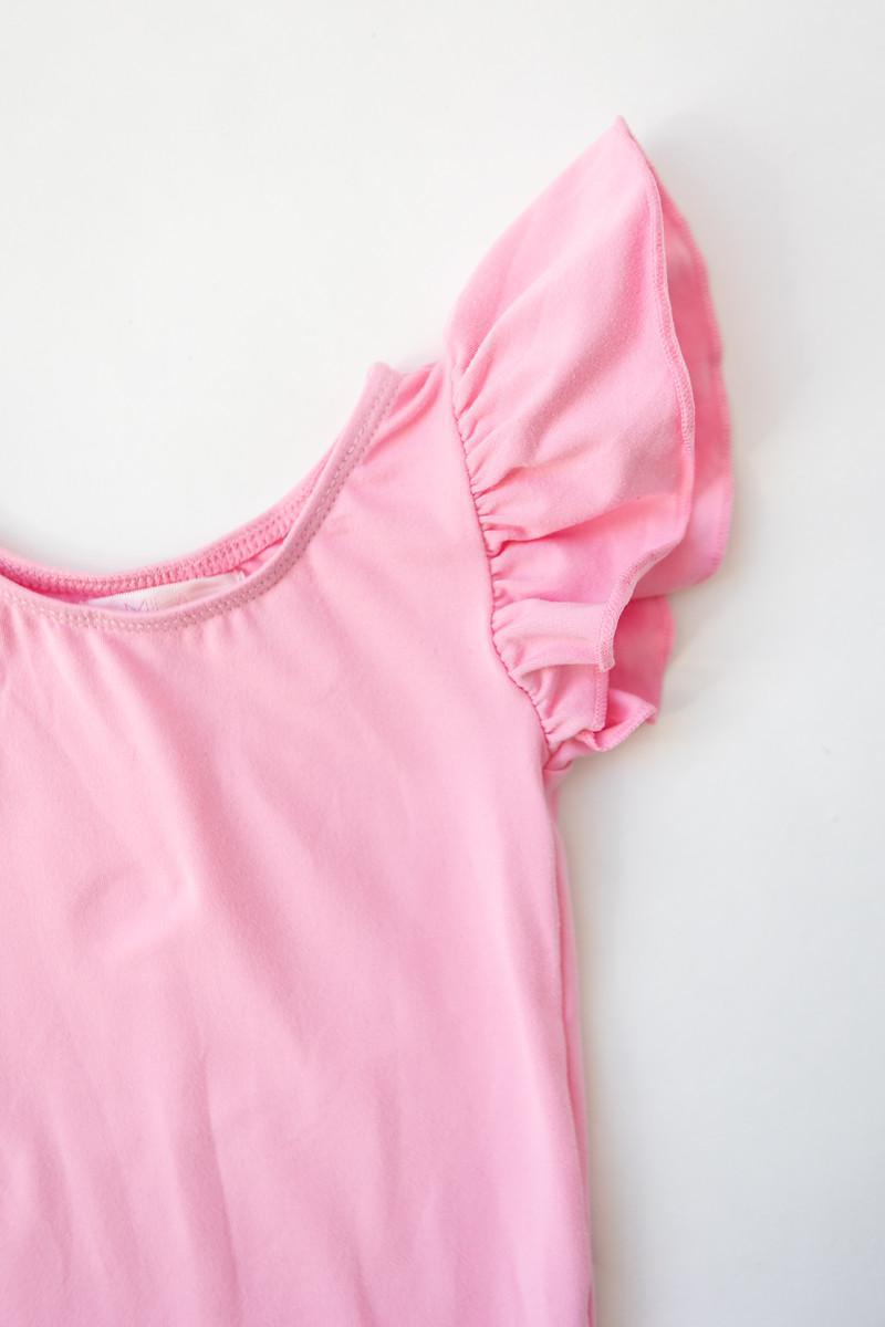 Bubblegum Pink S/s Flutter Sleeve Leotard