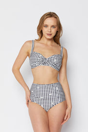 B2808-gingham Daisy Black