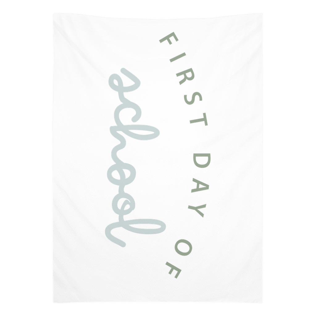 First Day Of School Green Tapestry, First Day Of School Banner Green