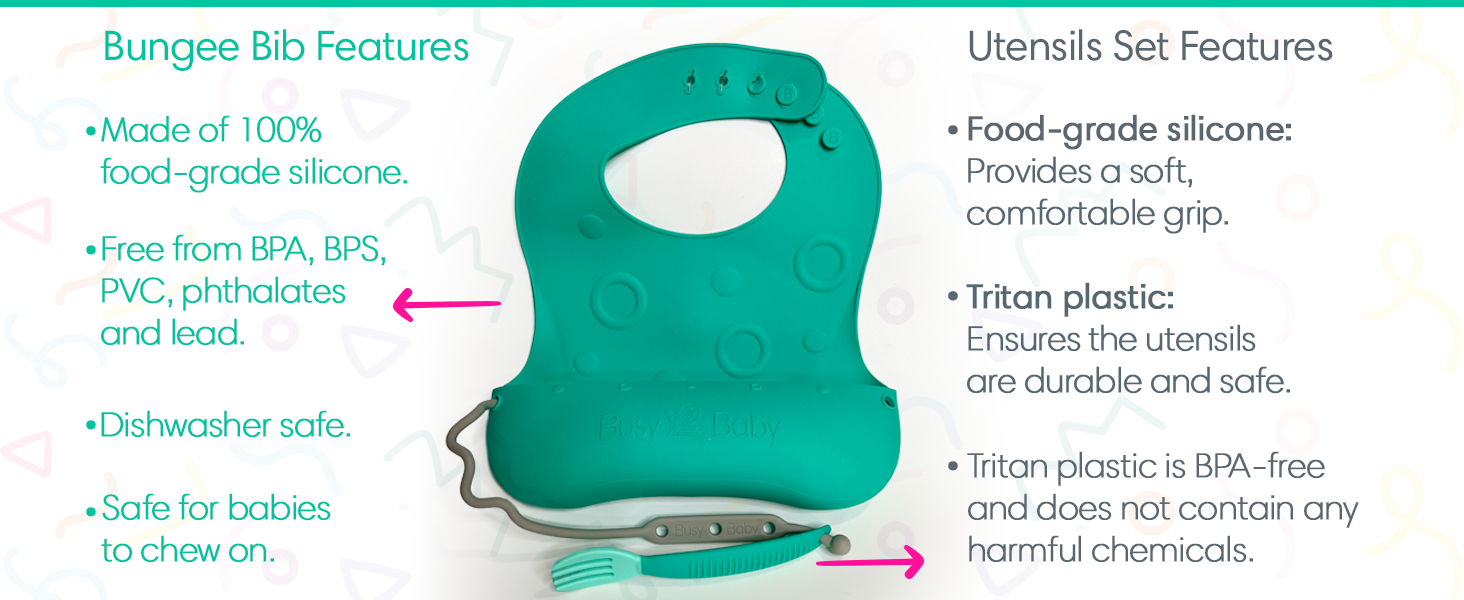 Stop-drop Travel Bib+ Utensils